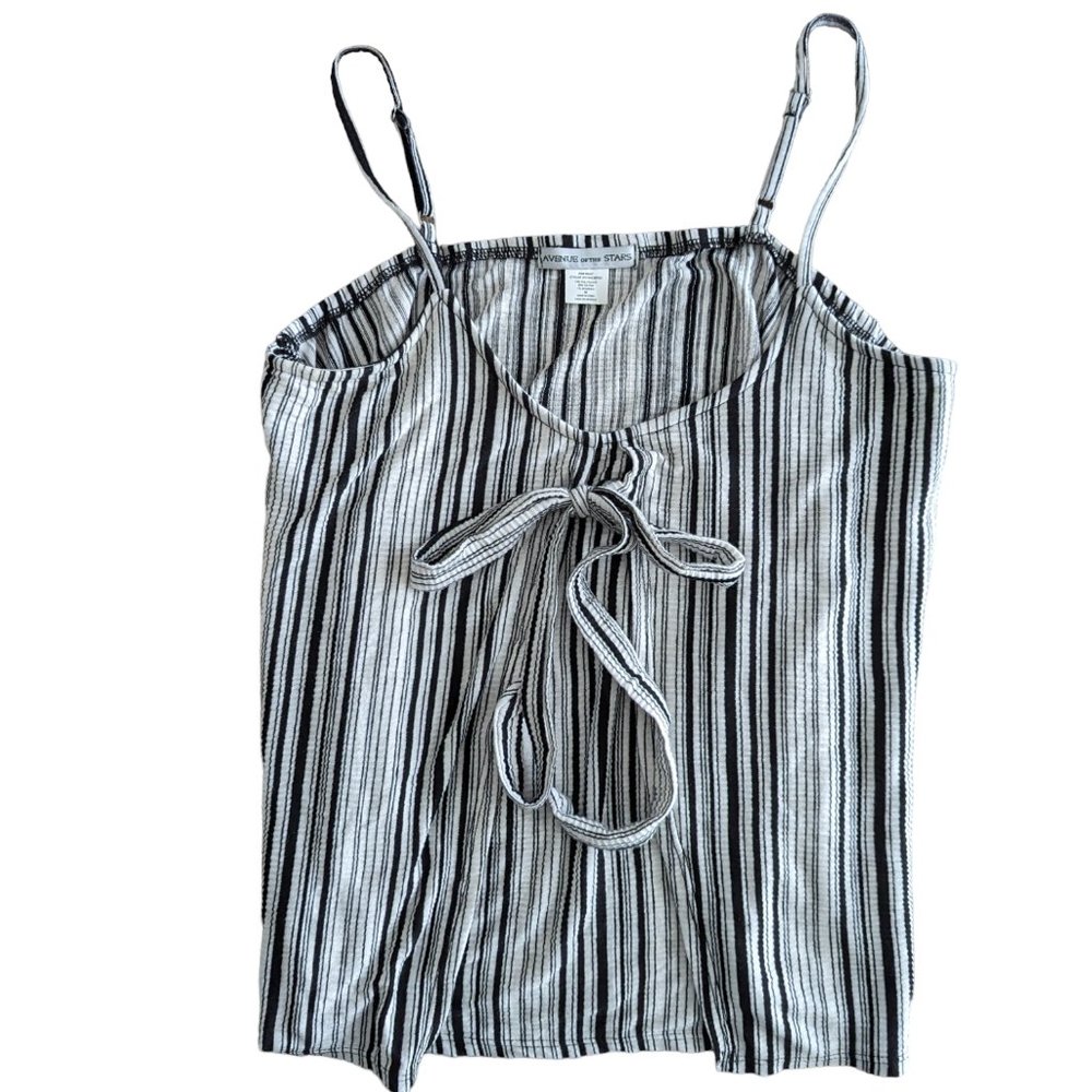 Women's Avenue of the Stars spaghetti strap tank top, black/white, size M